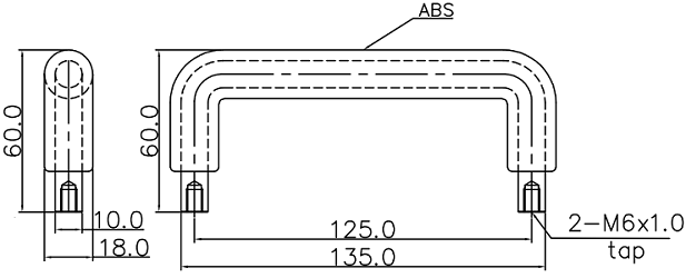 Tay nắm cửa tròn Buyoung 60x135 BYGSU10125-60H_drawing