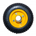 Bánh xe đẩy mâm hàn cao su đặc Phong Thạnh vành thép vàng đường kính 205mm - 150kg 250-4MH