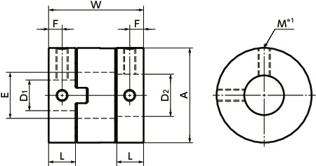 Khớp Nối Trục 14 - 15 OD30 NBK Dòng MOR 30_drawing