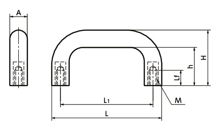 Tay Cầm Cao Su L63 Ren Trong M4 NBK Dòng UGF_drawing