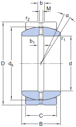 Vòng Bi Mắt Trâu SKF GE 30 ES_drawing