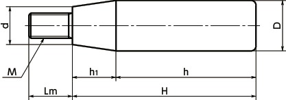 Tay Nắm Trụ Inox 304 Ren Ngoài M5 NBK Dòng GSS_drawing