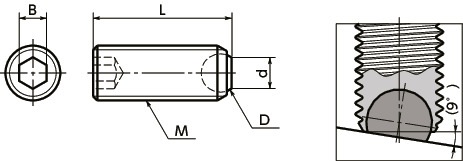 Vít Trí Inox Bi Dẹt SUS440CM8x12 NBK Dòng SCSS F_drawing