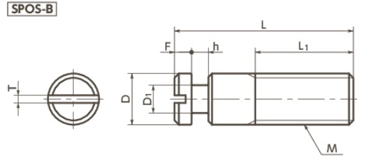 Bulong Đầu Dẹt Có Rãnh Inox SUS303 M4x15 NBK Dòng SPOS B_drawing