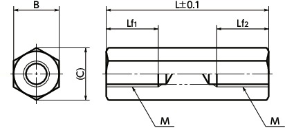Trụ Lục Giác Cái-Cái Inox 304 M4x30 NBK Dòng SHBS_drawing