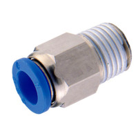 Đầu Nối Nhanh Khí Nén Dạng Cong 90° Ren Ngoài (Dài) Pisco PLL1/4-01M