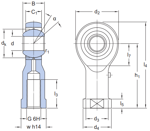 Vòng Bi Mắt Trâu SKF SIKAC 8 M_drawing