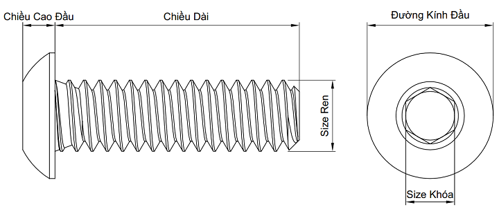 Lục Giác Chìm Mo Thép Đen GR 8 UNC 3/8-16 x 5_drawing