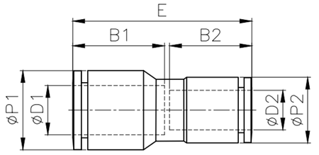 Đầu Nối Nhanh Khí Nén Giảm Phi 8x04 mm Màu Đen CDC MPG 0804_drawing