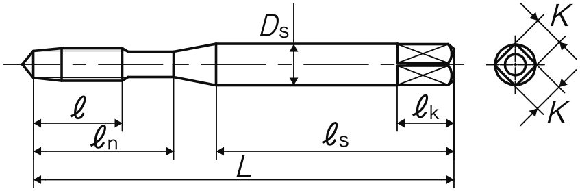 Mũi Taro Thẳng AL-PO STI 1B M4x0.7 YAMAWA PW4.0I1LEB_drawing