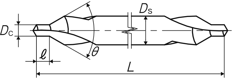 Mũi Khoan Tâm CE-SL V L100 1x60ﾟx4 YAMAWA VCEL1.0_drawing