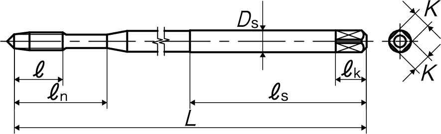 Mũi Taro Thẳng LS-PO L100 P2 UNC 1/4''-20 YAMAWA POFQU04NL10_drawing
