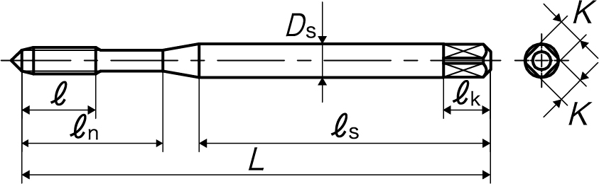 Mũi Taro Xoắn LS-SP P1 L120 M3x0.5 YAMAWA SPFP3.0GL12_drawing