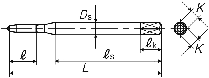 Mũi Taro Thẳng PO P1 M2x0.25 YAMAWA POP2.0B_drawing