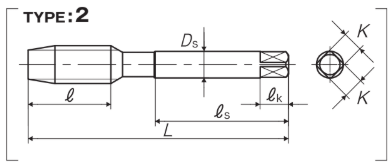 Mũi Taro Tay AL-HT STI 1B UNC 12''-24 1.5P YAMAWA TWM1LEBA_drawing