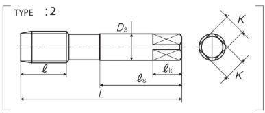 Mũi Taro Tay thẳng ren ống Rp 3/8''-19 YAMAWA TH2RP06_drawing