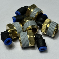 Đầu Nối Nhanh Khí Nén Cong Đen Phi 4 mm Ren Ngoài 3/8