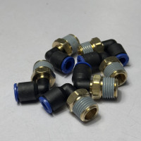 Đầu Nối Nhanh Khí Nén Cong Đen Phi 6 mm Ren Ngoài 1/4