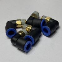Đầu Nối Nhanh Khí Nén Cong Đen Phi 8 mm Ren Ngoài 1/8