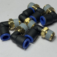Đầu Nối Nhanh Khí Nén Cong Đen Phi 8 mm Ren Ngoài 1/4