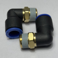 Đầu Nối Nhanh Khí Nén Cong Đen Phi 12 mm Ren Ngoài 3/8