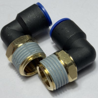 Đầu Nối Nhanh Khí Nén Cong Đen Phi 12 mm Ren Ngoài 1/2