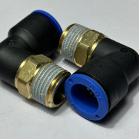 Đầu Nối Nhanh Khí Nén Cong Đen Phi 16 mm Ren Ngoài 1/2