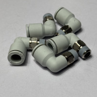 Đầu Nối Nhanh Khí Nén Cong Trắng Phi 8 mm Ren Ngoài 1/8