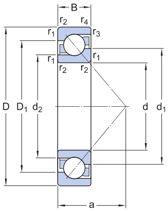 Vòng Bi Tiếp Xúc Góc Một Dãy SKF 7217 BECBY_drawing