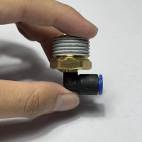 Đầu Nối Nhanh Khí Nén Cong Đen Phi 6 mm Ren Ngoài 1/2