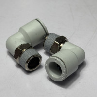 Đầu Nối Nhanh Khí Nén Cong Trắng Phi 12 mm Ren Ngoài 3/8