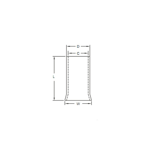 Cosse Pin Rỗng Trần 16mm KST EN16-6_drawing