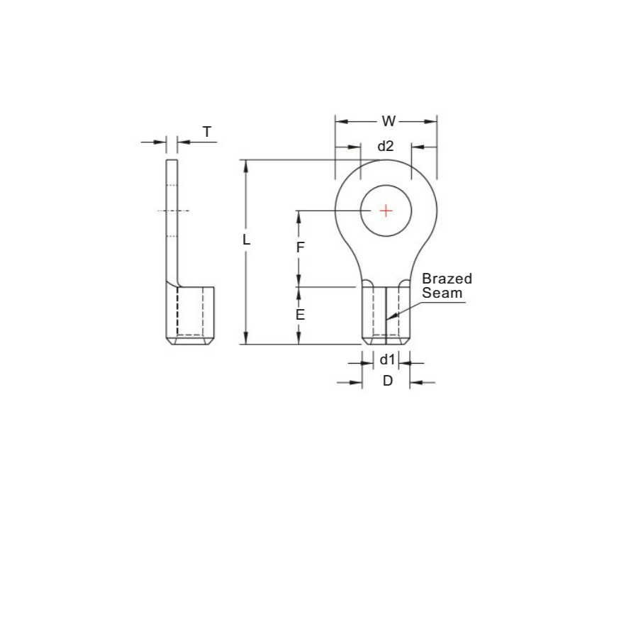 Cosse Tròn Trần 14mm2 KST RNB14-16_drawing