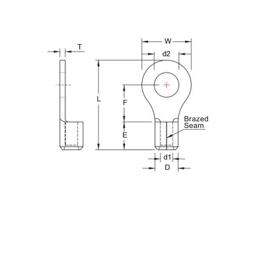 Cosse Tròn Trần 60mm KST RNB60-16_drawing