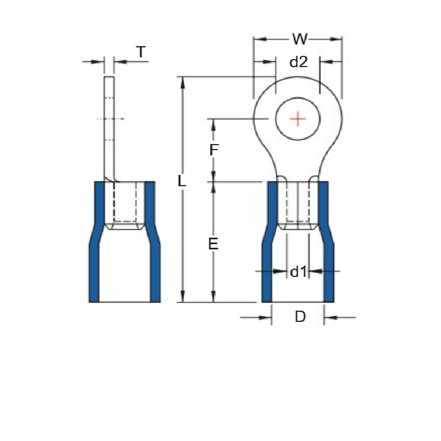 Cosse Tròn Bọc Nhựa 4-6mm KST RVM5-6_drawing