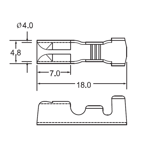 Đầu Cosse Viên Đạn Cái KST FRM400-01BT_drawing