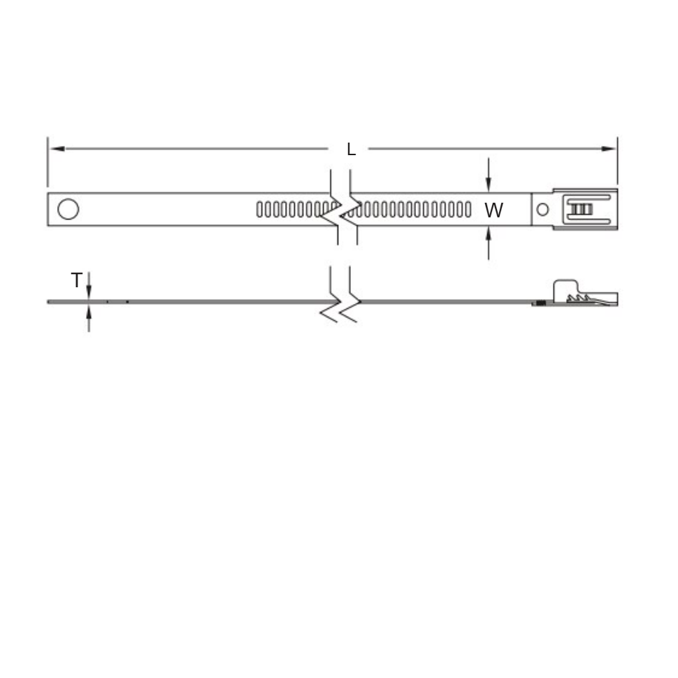 Dây Rút Inox 316 335mm KST STLC-335S_drawing