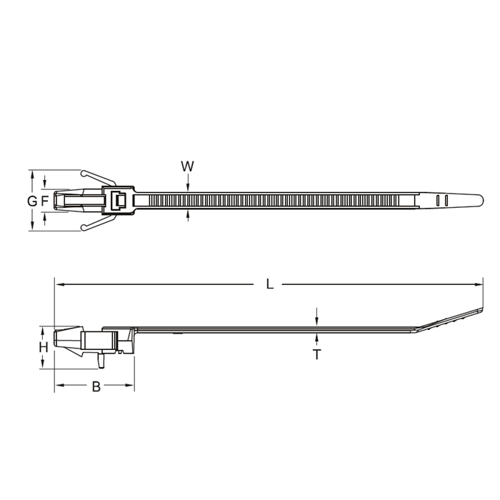 Dây Rút Nhựa Tháo Được 135x3.3 mm KST KRPMA-135_drawing