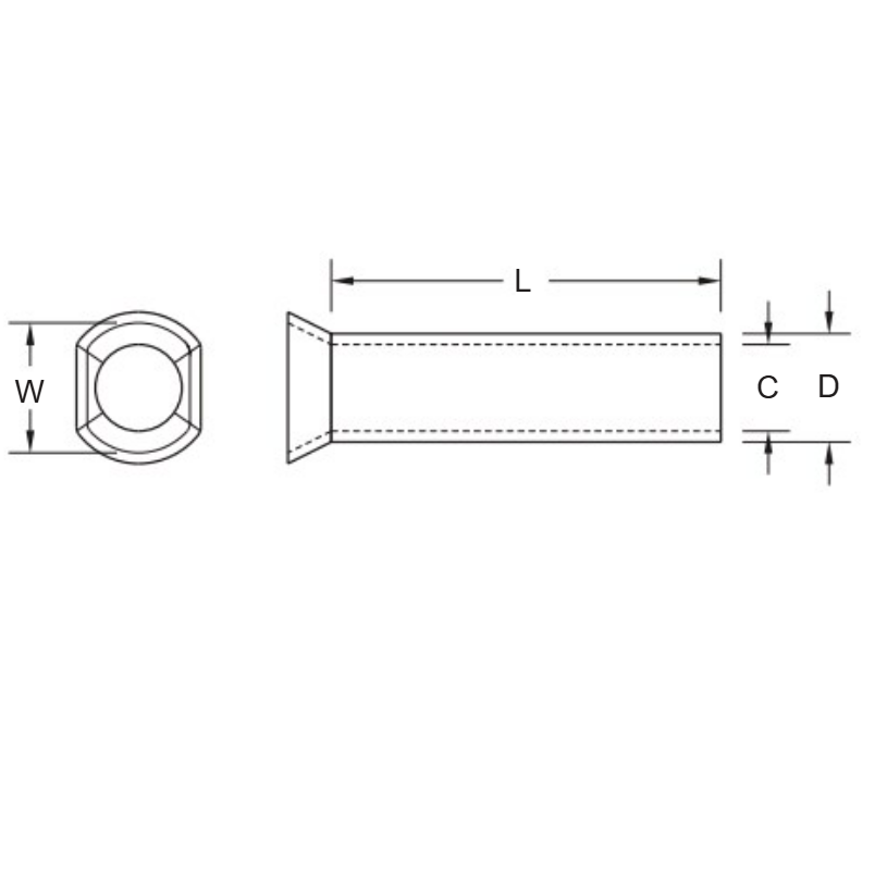 Cosse Pin Đôi Trần 1.0mm KST TEN1010_drawing