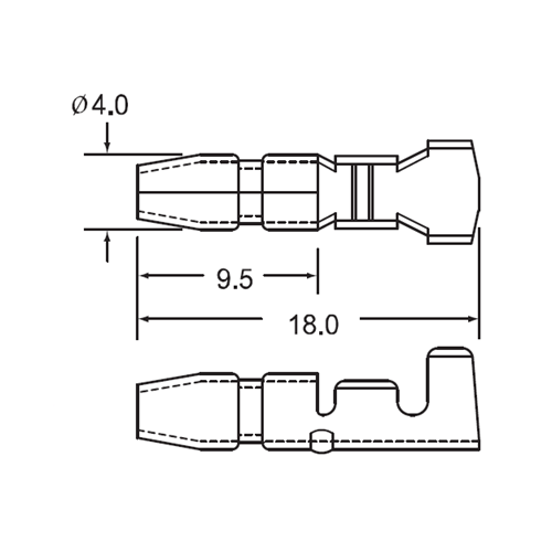 Đầu Cosse Viên Đạn Đực KST MPM400-01BT_drawing