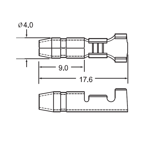 Đầu Cosse  Viên Đạn Đực KST MPM400-02B9L_drawing