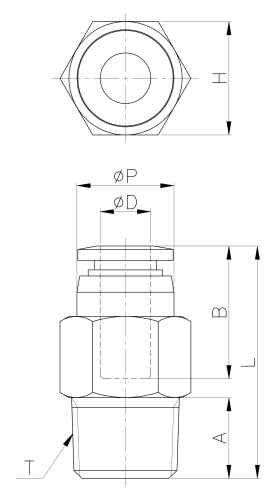 Đầu Nối Đóng - Mở CDC SPC04-01_drawing