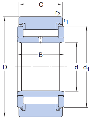 Vòng Bi Đũa Trụ 1 Dãy SKF NATV 12 PPXA_drawing