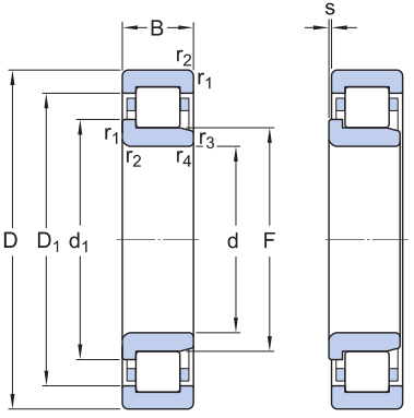 Vòng Bi Đũa Trụ 1 Dãy SKF NJ 1024 ML/C3_drawing