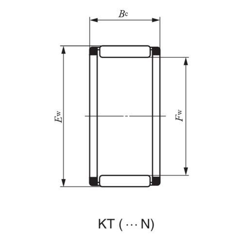 Vòng Bi Kim Kèm Lồng Giữ 7x10x10 mm IKO KT7X10X10B2_drawing