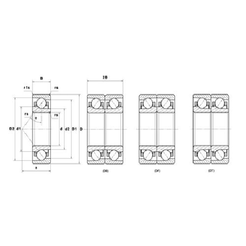 Vòng Bi Cầu Tiếp Xúc Góc 1 Dãy 30x72x19 mm NTN 7306B_drawing