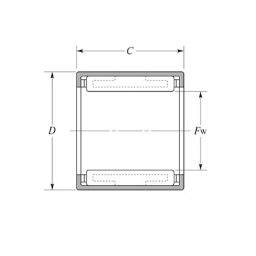 Vòng Bi Ly Hợp 1 Chiều 20x26x16 mm NTN HF2016_drawing