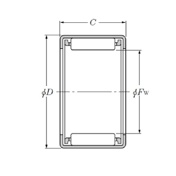 Vòng Bi Kim Vỏ Dập 18x24x12 mm NTN HK1812FM_drawing