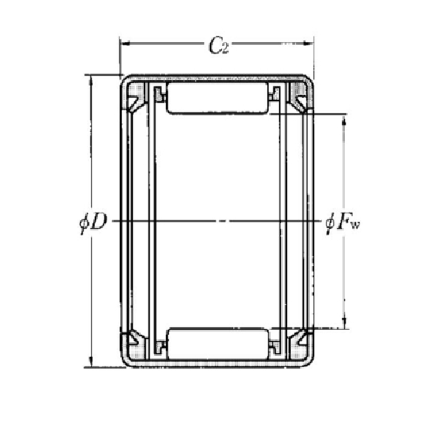 Vòng Bi Kim Vỏ Dập 28x35x20 mm NTN HK2820LL/3AS_drawing