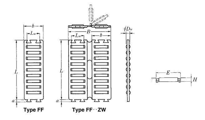 Con Lăn Phẳng Tuyến Tính Đôi 2xb10xB25 mm NTN FF2025ZW_drawing